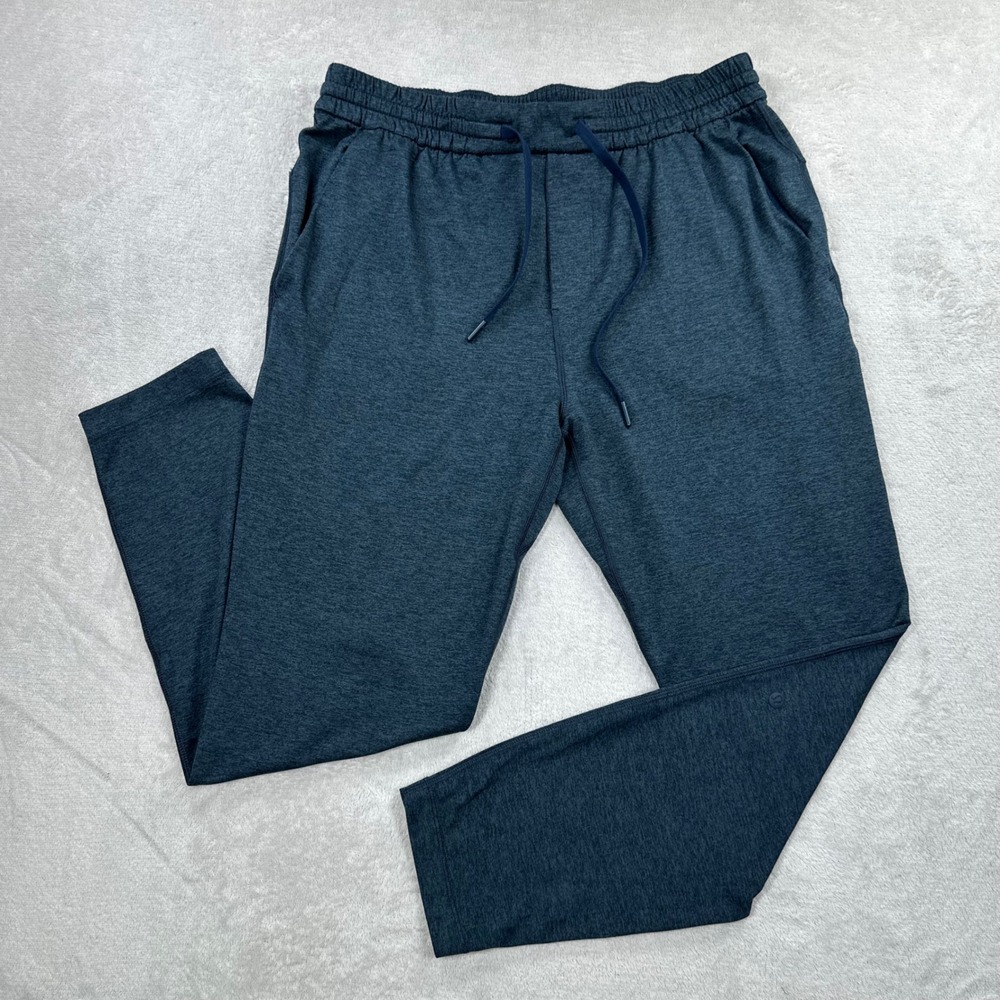 Lululemon Soft Jersey Jogger Men Large Heathered Club Blue Training Pants Casual